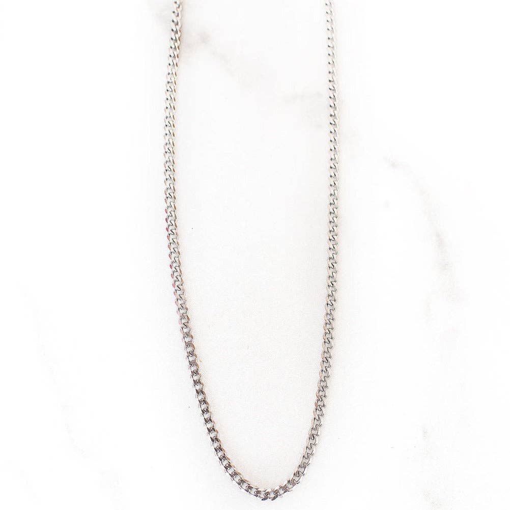 Thin Cuban Link Chain | Silver