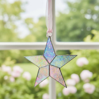 Little Star: Baby Girl Handmade Stained Glass Star