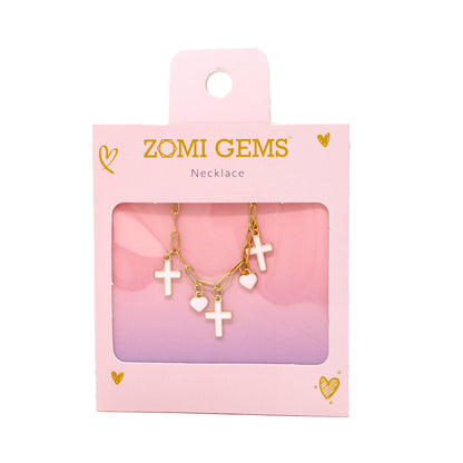 Cross & Heart Charm Necklace