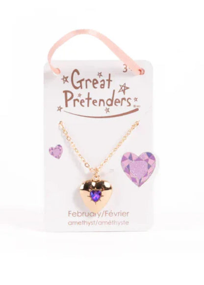 Birthstone Heart Locket Necklace