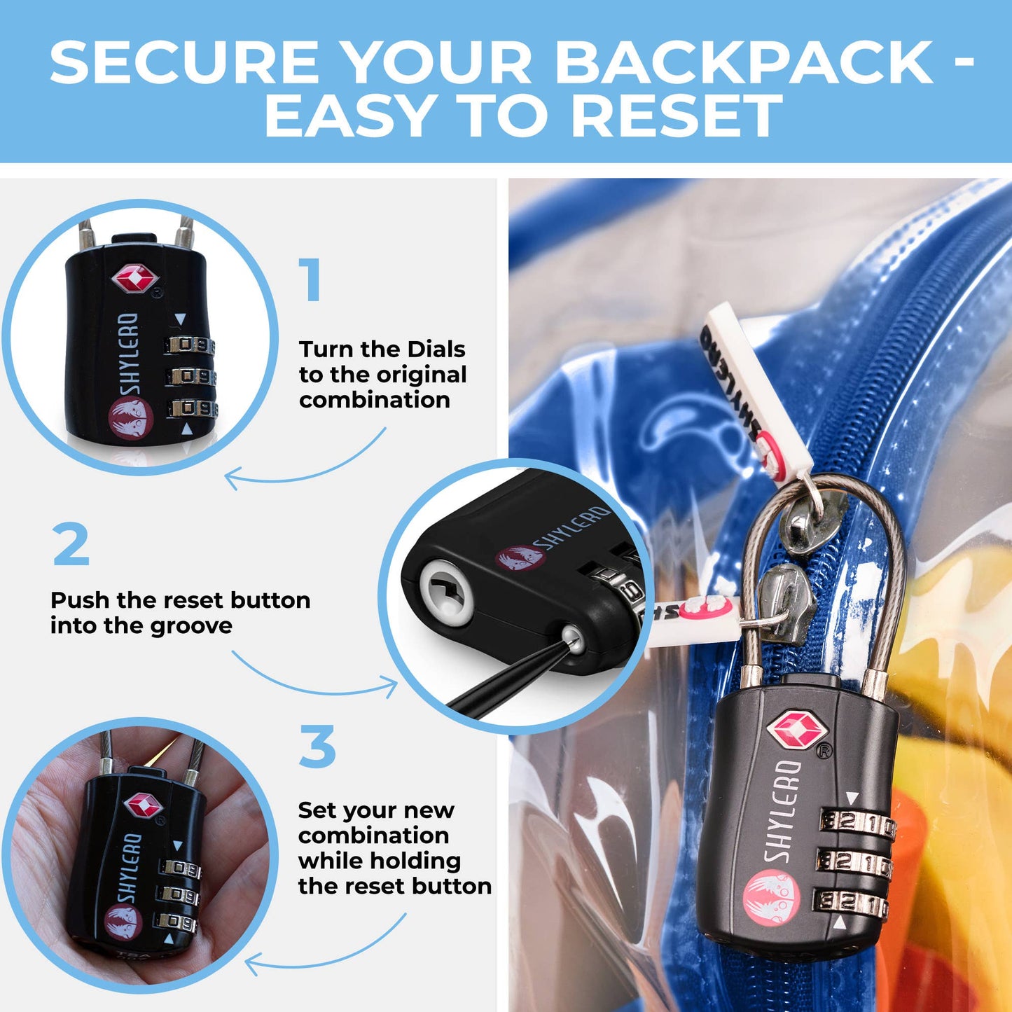 Clear Backpack For School XL | Top YKK® Zip | Blue Rhino