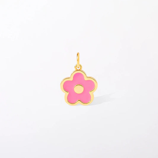 Purple Flower Charm Pendant