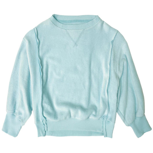 Fleece Raw Edge Pullover, Sky Bly