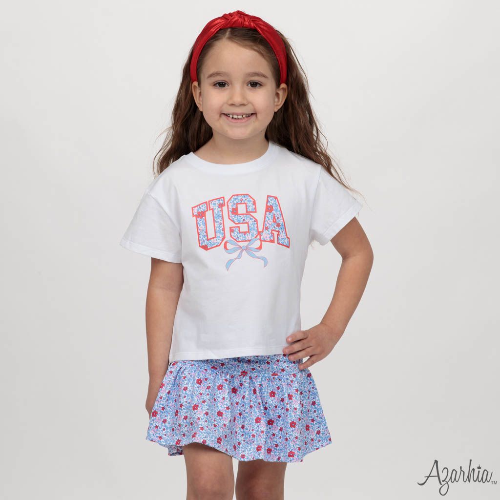 American Floral Gathered Skort