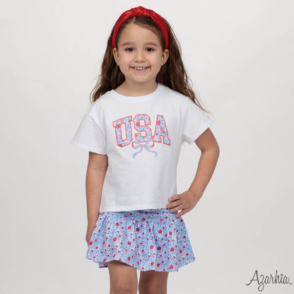 American Floral Gathered Skort