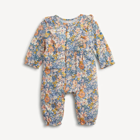 Floral Magnetic Modal LS Ruffle Romper