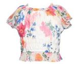 Flower Print Peasant Top