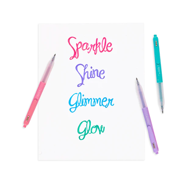 Oh My Glitter! Retractable Glitter Ink Gel Pens (Set of 4)