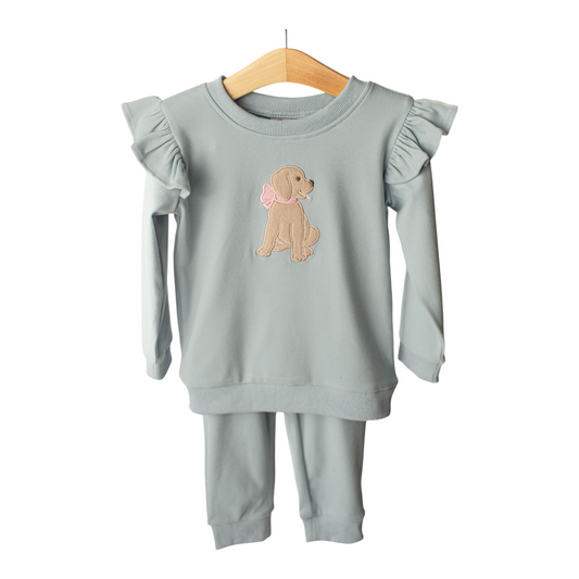 Puppy w/Bow Girl Jogger Set