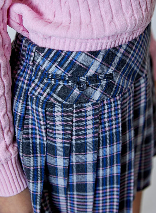 Ellie Plaid Skort, Grey Combo