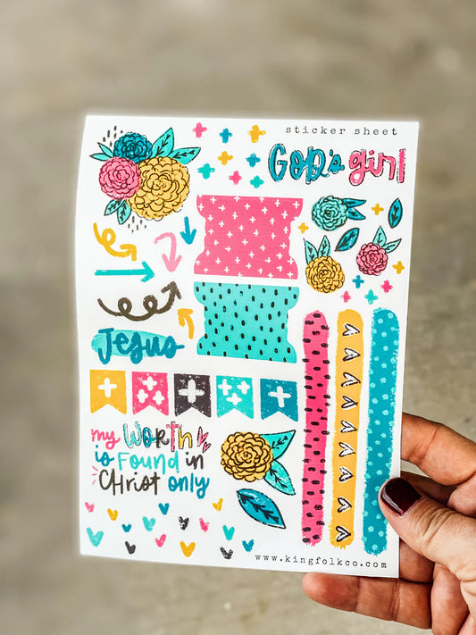 God's Girl Sticker Sheet