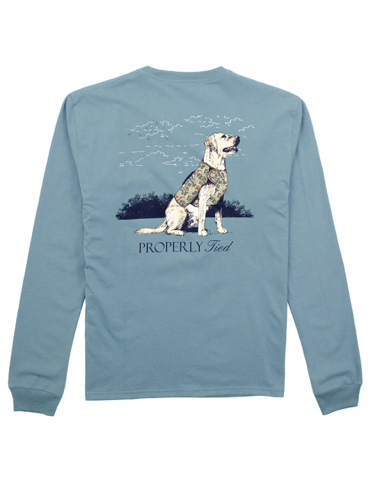 Men's Good Boy LS Tee, Steel Blue
