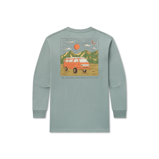 Youth LS Good Vibes Van Tee, Burnt Sage