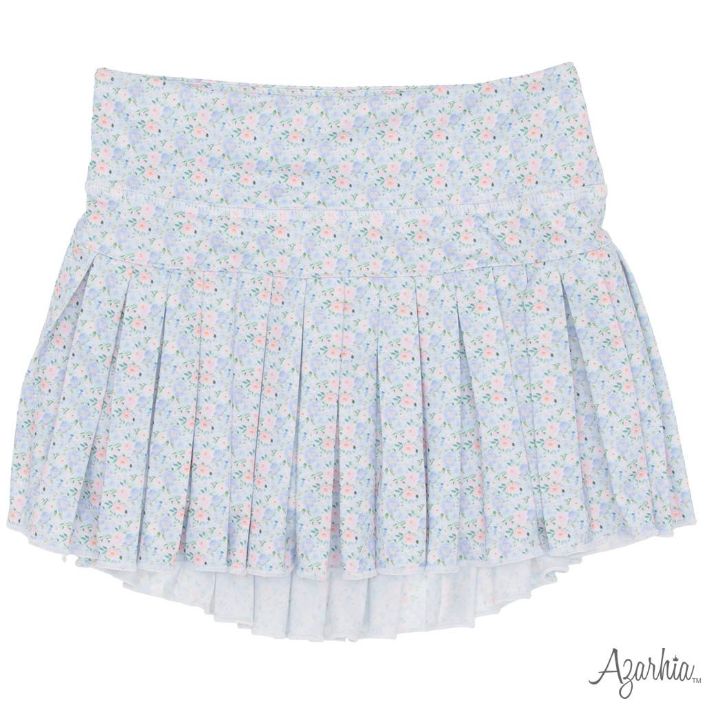 Grand Blue Flowers Mini Pleat