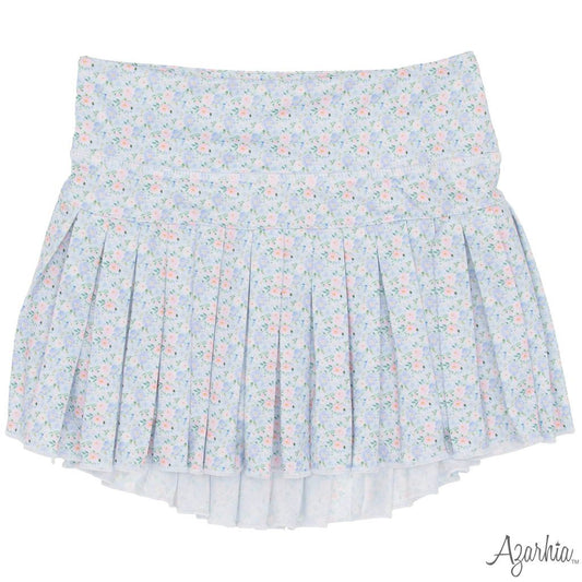 Grand Blue Flowers Mini Pleat