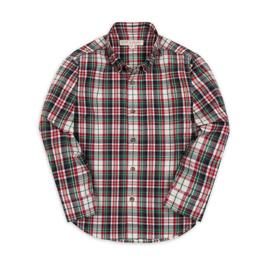 Holiday Tartan Stretch Poplin Shirt