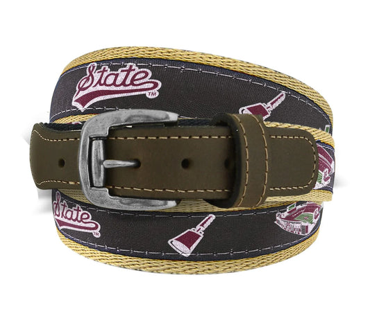 Mississippi State Bulldogs Youth Ribbon Woven Belt