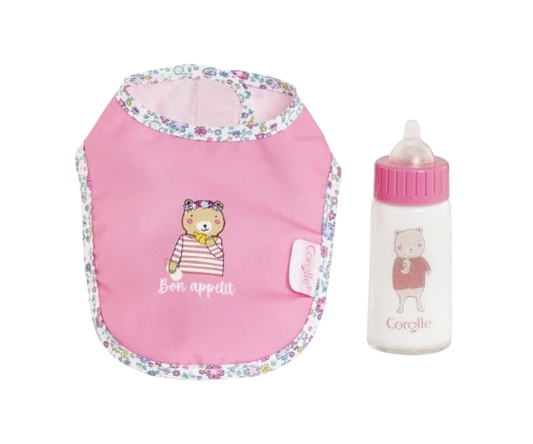 Baby Doll Bib/Magic Milk Bottle Combo