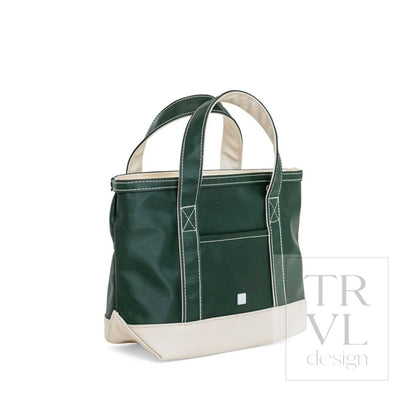 Coated Canvas Mini Tote, Heritage Green