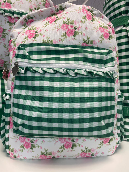 Pink Rose Ruffle Backpack