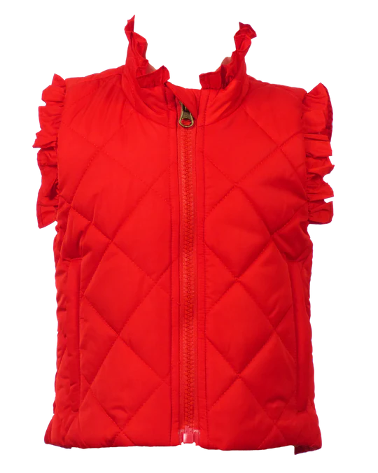 Vera Vest w/ Ruffles, Red