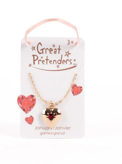 Birthstone Heart Locket Necklace