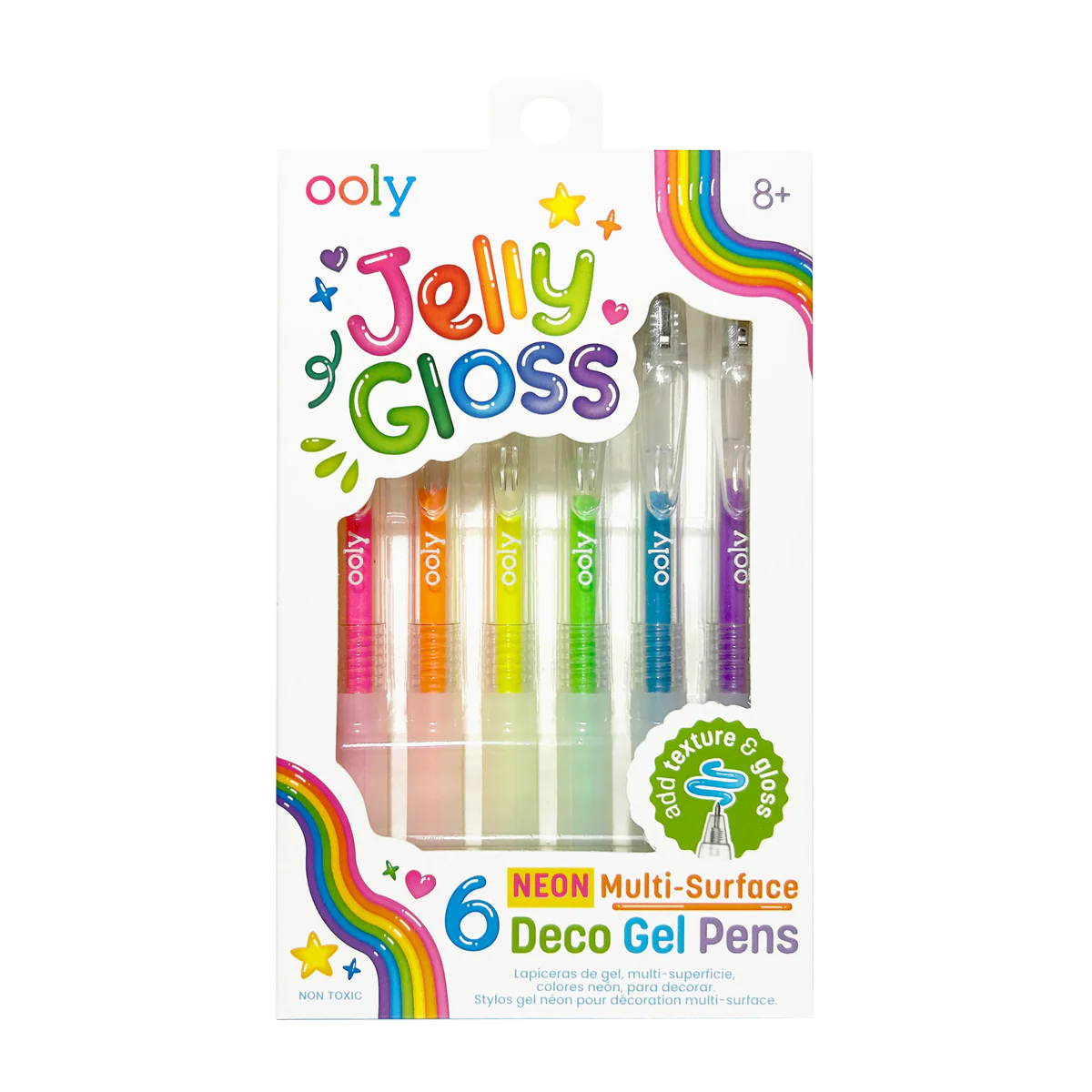 Jelly Gloss: Neon Multi-Surface Deco Gel Pens (Set of 6)