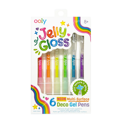 Jelly Gloss: Neon Multi-Surface Deco Gel Pens (Set of 6)