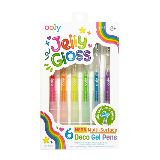 Jelly Gloss: Neon Multi-Surface Deco Gel Pens (Set of 6)