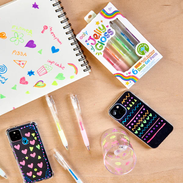 Jelly Gloss: Neon Multi-Surface Deco Gel Pens (Set of 6)