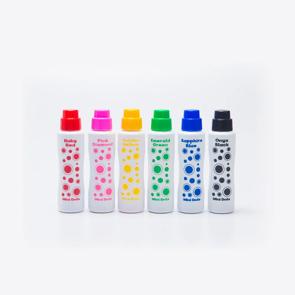 Mini Dot Markers 6 Pack, Jewel Tones