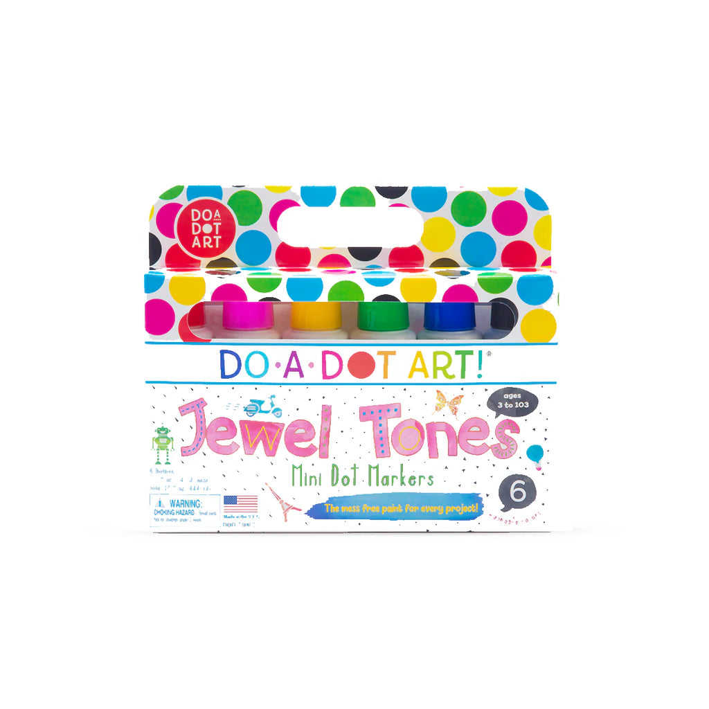 Mini Dot Markers 6 Pack, Jewel Tones