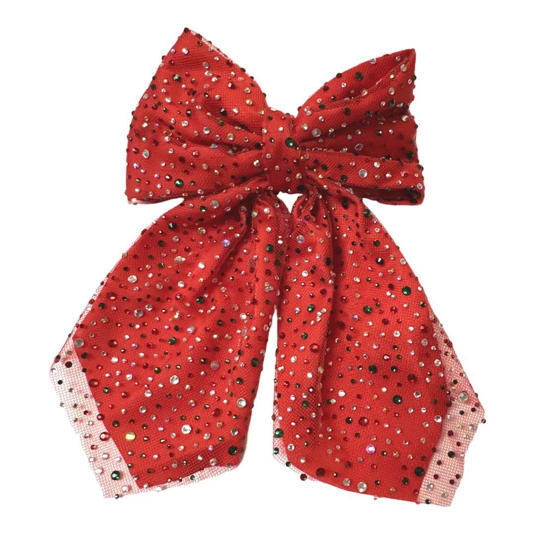 Jewel Tulle Tail Bow, Christmas