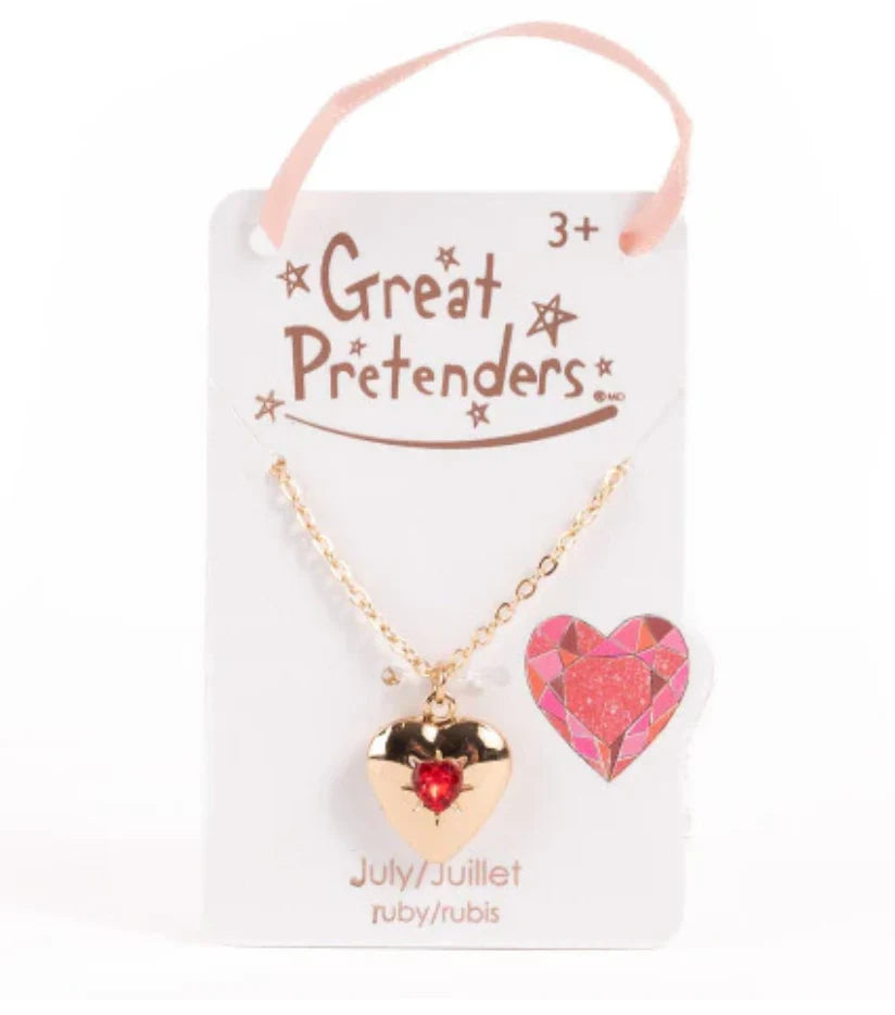 Birthstone Heart Locket Necklace