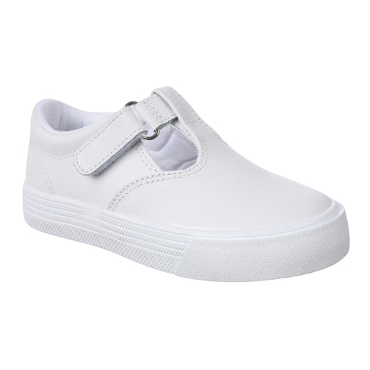 Khloe White Leather T-Strap Shoe