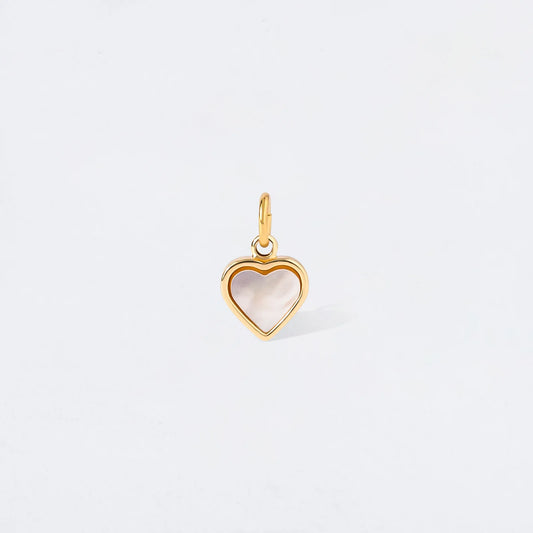 Gold Heart Mother of Pearl Charm Pendant