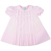 Lace Inlay Pleated Dress, Pink