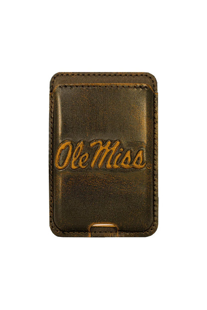 Magnetic Phone Wallet, Leather Ole Miss