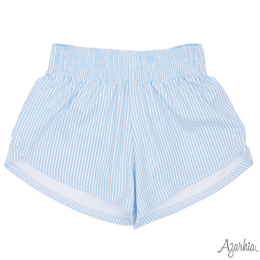 Striped Steph Short, Light Blue