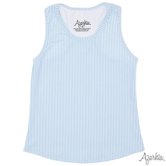Striped Tank, Light Blue