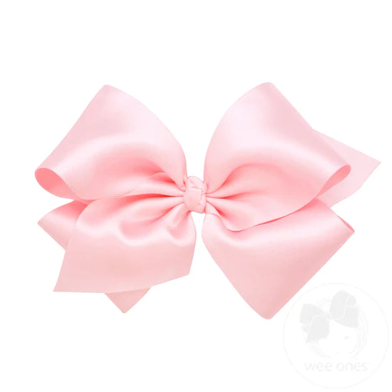 Wee Ones King French Satin Basic Bow w/Knot (3 color options)