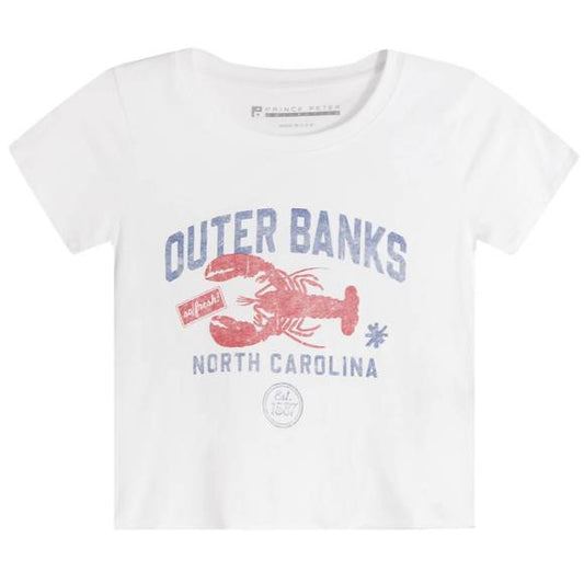 OuterBanks Crop Tee, White