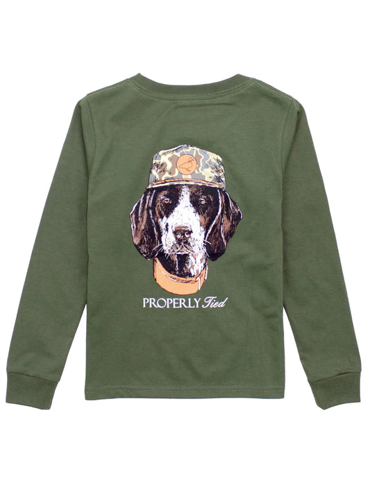 Boys Man's Best Friend LS Tee, Olive