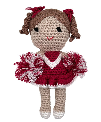 Cheerleader Bamboo Crochet Rattles in Multiple Colors