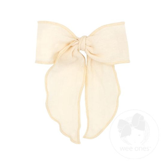 Med Cotton Gauze Bowtie w/Whimsy Tail (Mult Colors)