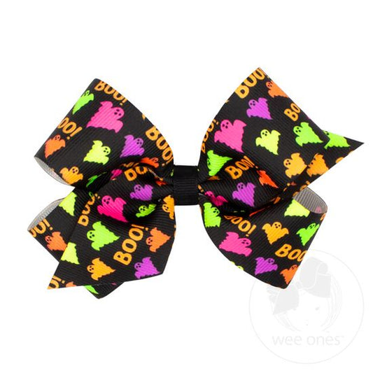 Medium Boo! Ghost Halloween Bow