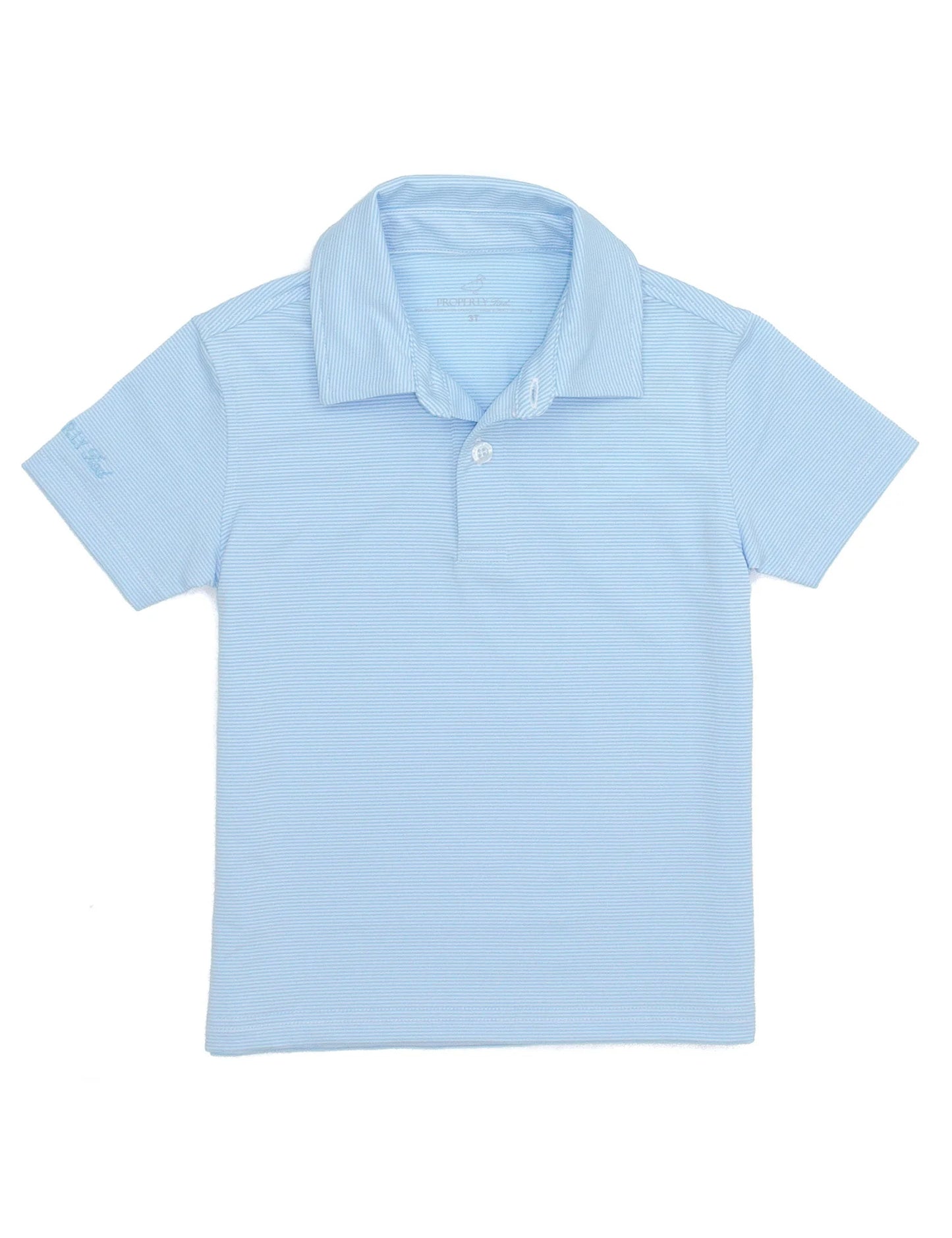 Boys Gulfport Polo, Powder Blue Stripe