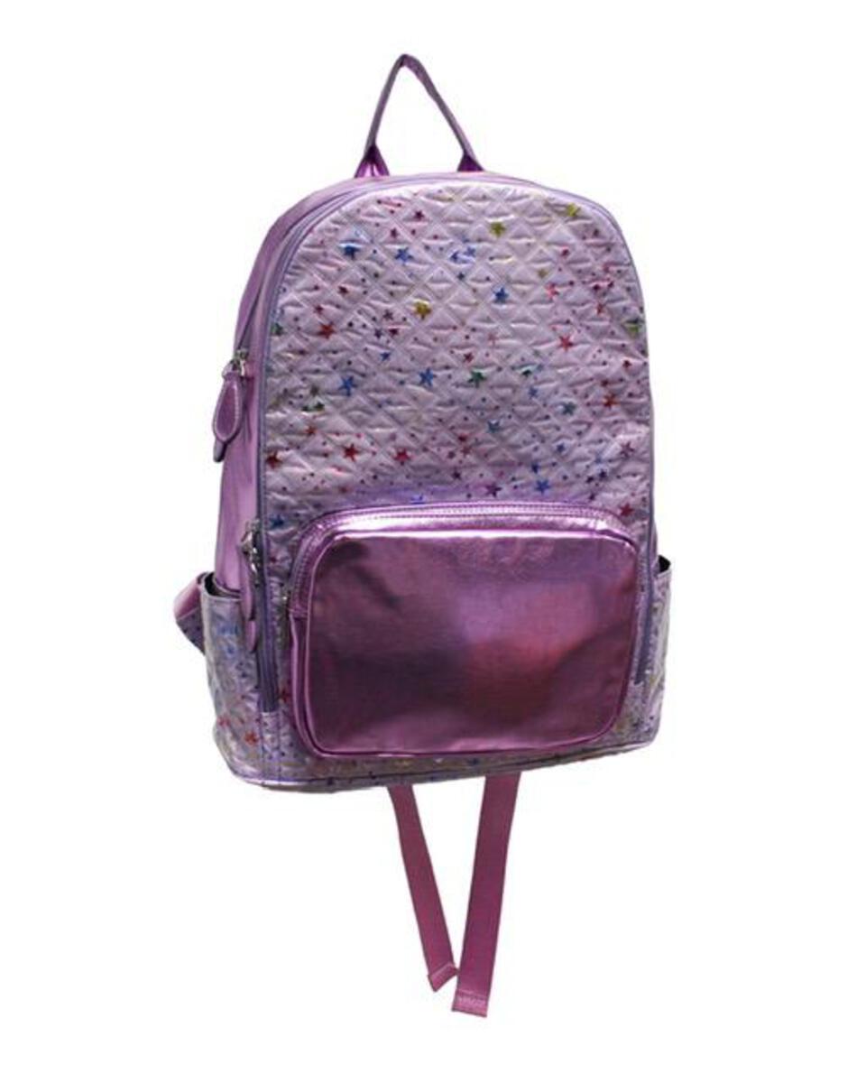 Metallic Stars Backpack, Purple