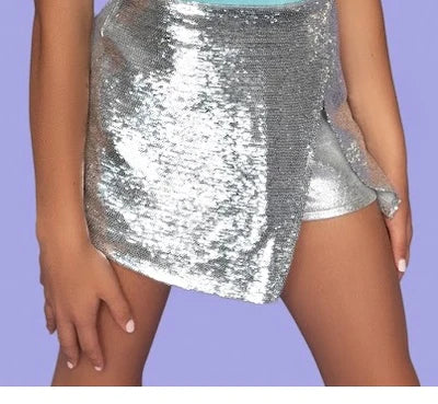 Mia Sequin Skort, Silver