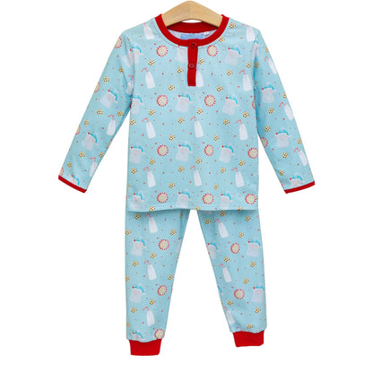 Milk & Cookies PJ Pant Set, Blue